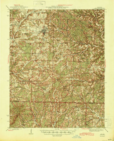 United States Geological Survey Ava, MO (1945, 62500-Scale) digital map