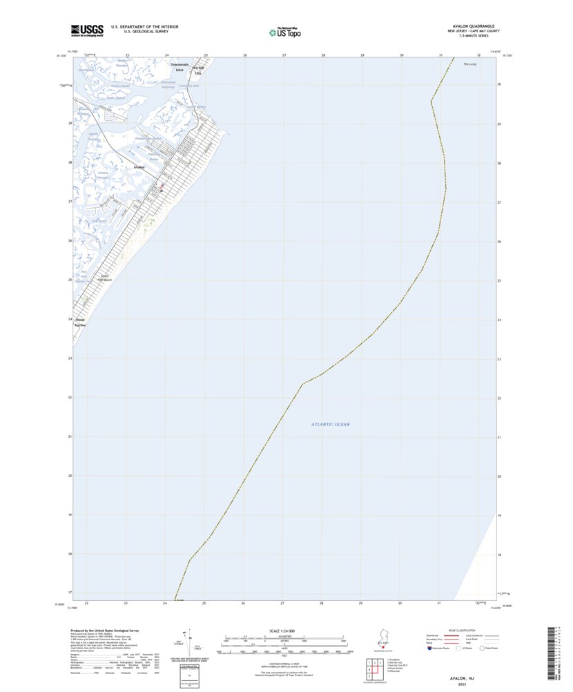 Avalon, NJ (2023, 24000-Scale) Map by United States Geological Survey ...