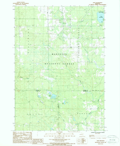 United States Geological Survey Axin, MI (1987, 24000-Scale) digital map