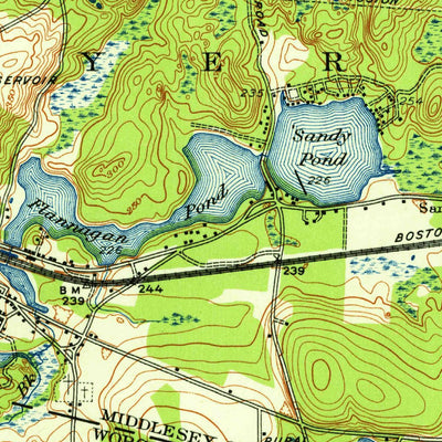 United States Geological Survey Ayer, MA (1939, 31680-Scale) digital map