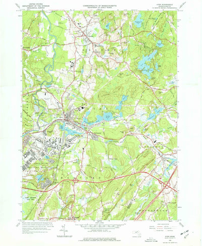 United States Geological Survey Ayer, MA (1966, 24000-Scale) digital map