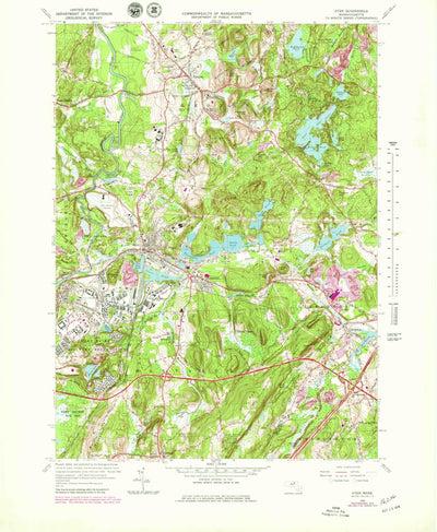 United States Geological Survey Ayer, MA (1966, 25000-Scale) digital map
