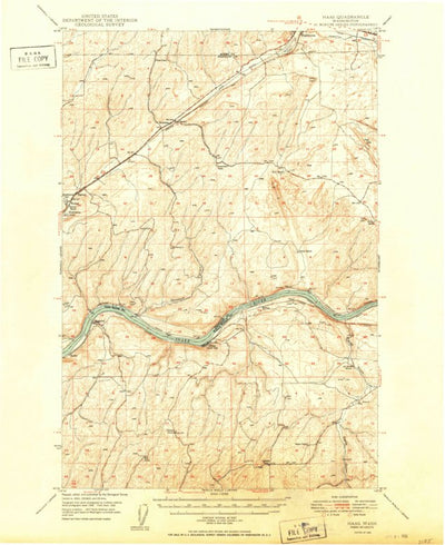 United States Geological Survey Ayer, WA (1950, 62500-Scale) digital map