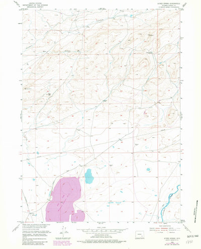 United States Geological Survey Ayres Spring, WY (1955, 24000-Scale) digital map