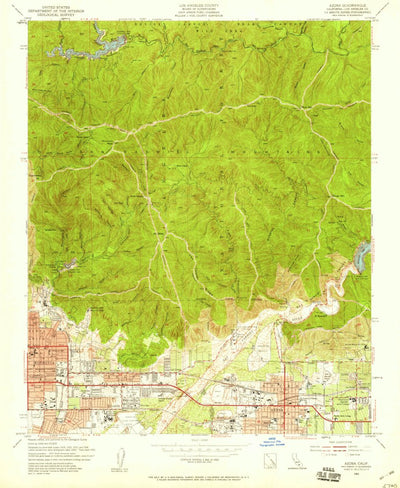 United States Geological Survey Azusa, CA (1953, 24000-Scale) digital map