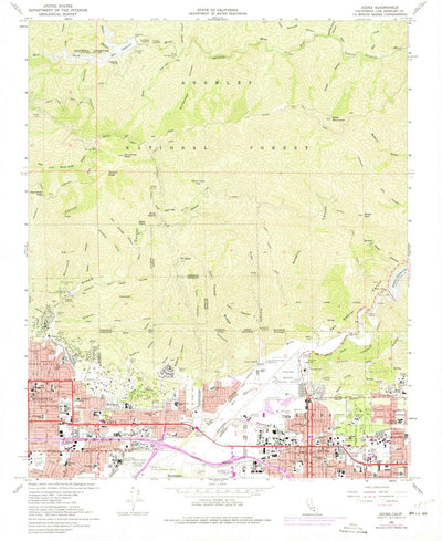 United States Geological Survey Azusa, CA (1966, 24000-Scale) digital map