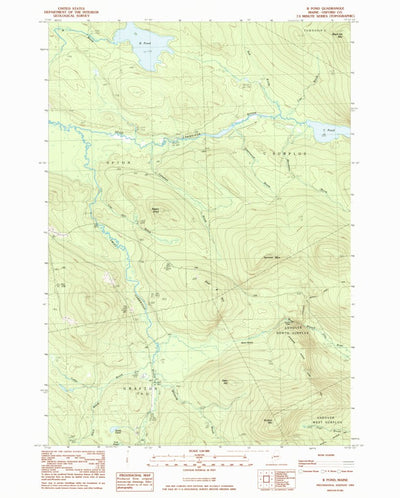 United States Geological Survey B Pond, ME (1984, 24000-Scale) digital map