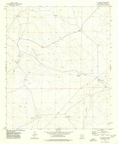 United States Geological Survey B T Ranch, NM (1975, 24000-Scale) digital map
