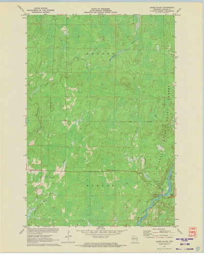 United States Geological Survey Babbs Island, WI (1971, 24000-Scale) digital map