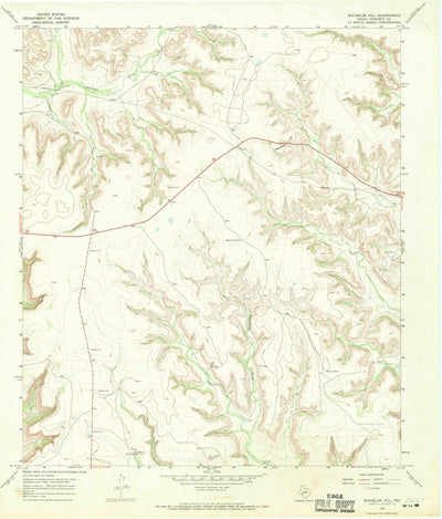 United States Geological Survey Bachelor Hill, TX (1967, 24000-Scale) digital map