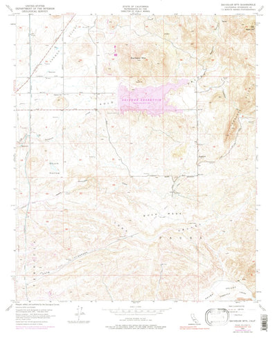 United States Geological Survey Bachelor Mountain, CA (1953, 24000-Scale) digital map