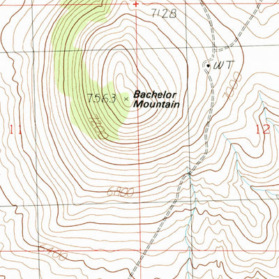 United States Geological Survey Bachelor Mountain, MT (1988, 24000-Scale) digital map
