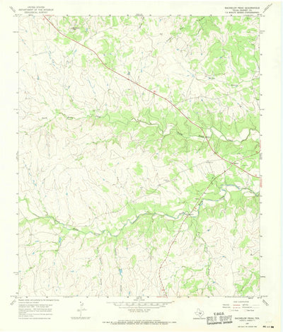 United States Geological Survey Bachelor Peak, TX (1967, 24000-Scale) digital map