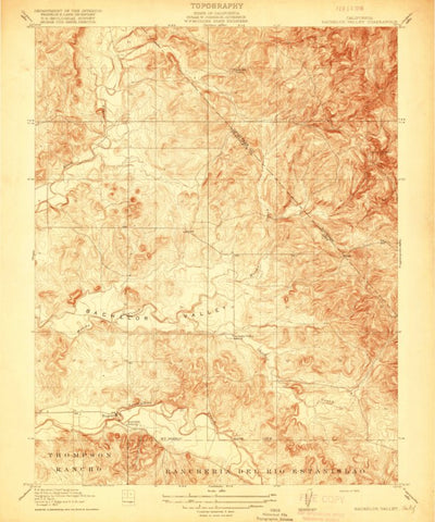 United States Geological Survey Bachelor Valley, CA (1916, 31680-Scale) digital map