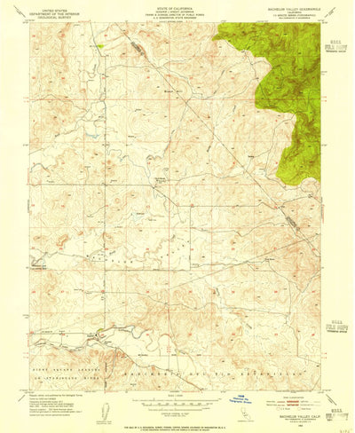 United States Geological Survey Bachelor Valley, CA (1953, 24000-Scale) digital map