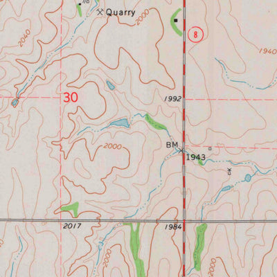 United States Geological Survey Bachelors Run, KS (1973, 24000-Scale) digital map