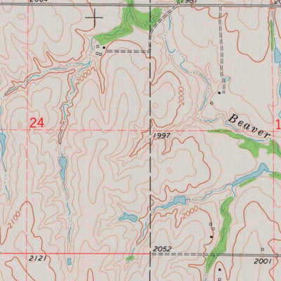 United States Geological Survey Bachelors Run, KS (1973, 24000-Scale) digital map