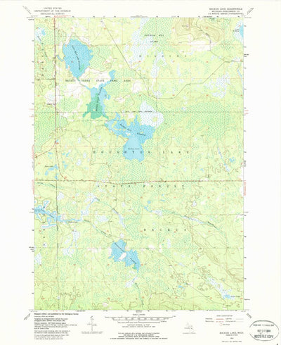 United States Geological Survey Backus Lake, MI (1963, 24000-Scale) digital map