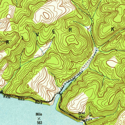 United States Geological Survey Bacon Gap, TN (1952, 24000-Scale) digital map