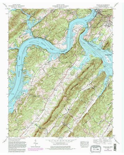 United States Geological Survey Bacon Gap, TN (1968, 24000-Scale) digital map