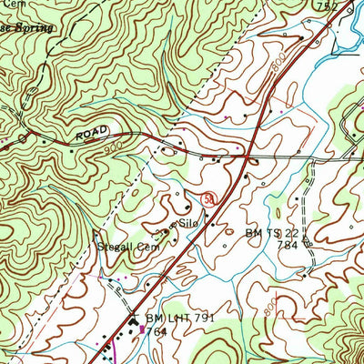 United States Geological Survey Bacon Gap, TN (1968, 24000-Scale) digital map