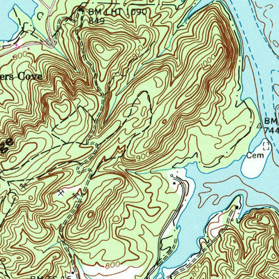 United States Geological Survey Bacon Gap, TN (1968, 24000-Scale) digital map