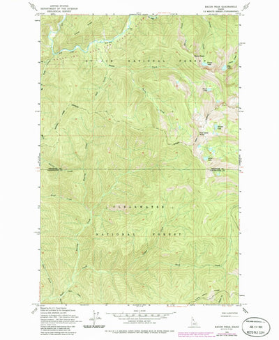 United States Geological Survey Bacon Peak, ID (1963, 24000-Scale) digital map