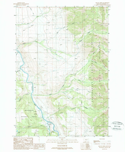 United States Geological Survey Bad Luck Creek, MT (1988, 24000-Scale) digital map