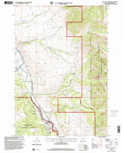 United States Geological Survey Bad Luck Creek, MT (1997, 24000-Scale) digital map