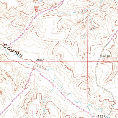 United States Geological Survey Badbaby Coulee, MT (1967, 24000-Scale) digital map