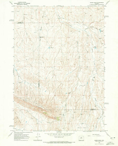 United States Geological Survey Bader Draw, WY (1966, 24000-Scale) digital map