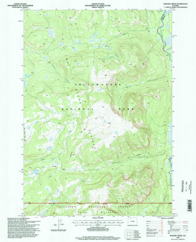 United States Geological Survey Badger Creek, WY (1996, 24000-Scale) digital map