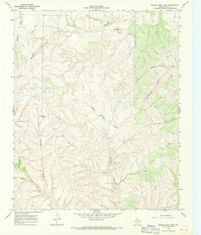 United States Geological Survey Badger Nest Tank, TX (1967, 24000-Scale) digital map