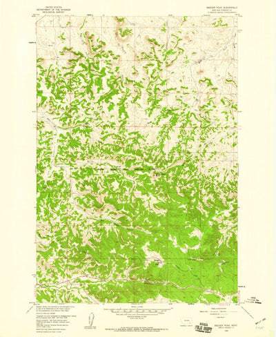 United States Geological Survey Badger Peak, MT (1958, 24000-Scale) digital map