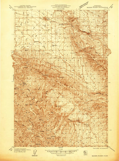 United States Geological Survey Badger Pocket, WA (1938, 48000-Scale) digital map