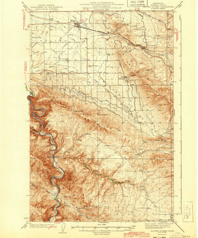 United States Geological Survey Badger Pocket, WA (1943, 62500-Scale) digital map