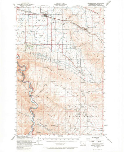 United States Geological Survey Badger Pocket, WA (1953, 62500-Scale) digital map