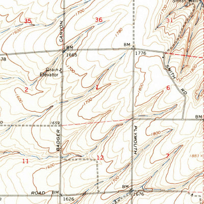 United States Geological Survey Badger Pocket, WA (1965, 62500-Scale) digital map