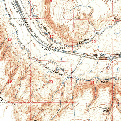 United States Geological Survey Badger Pocket, WA (1965, 62500-Scale) digital map