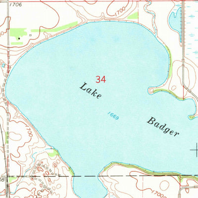 United States Geological Survey Badger, SD (1968, 24000-Scale) digital map