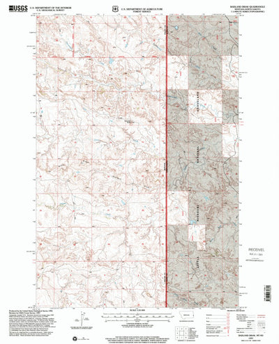 United States Geological Survey Badland Draw, MT-ND (1997, 24000-Scale) digital map