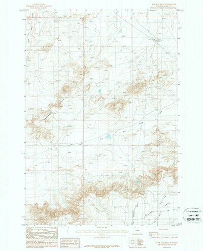 United States Geological Survey Badlands Hills, WY (1987, 24000-Scale) digital map