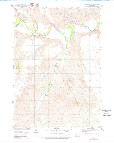 United States Geological Survey Badnation NW, SD (1951, 24000-Scale) digital map