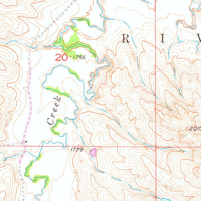 United States Geological Survey Badnation NW, SD (1951, 24000-Scale) digital map