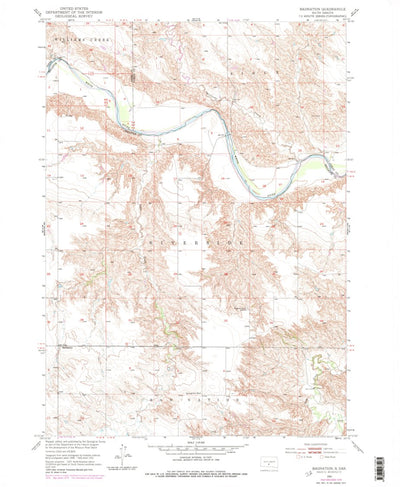 United States Geological Survey Badnation, SD (1951, 24000-Scale) digital map