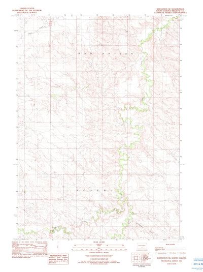 United States Geological Survey Badnation SE, SD (1982, 25000-Scale) digital map
