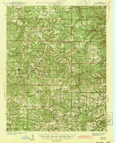 United States Geological Survey Bado, MO (1943, 62500-Scale) digital map