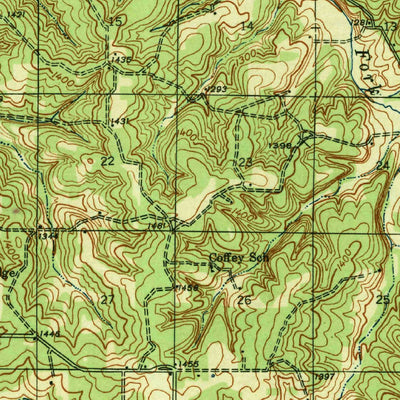 United States Geological Survey Bado, MO (1943, 62500-Scale) digital map