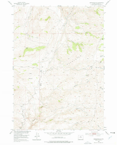 United States Geological Survey Badwater NE, WY (1952, 24000-Scale) digital map