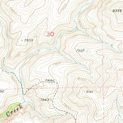 United States Geological Survey Badwater NE, WY (1952, 24000-Scale) digital map